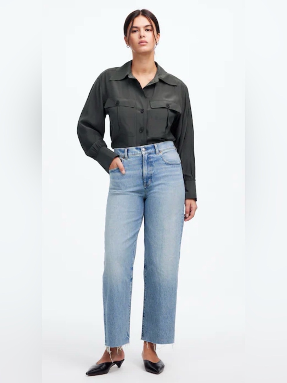 Madewell The Vintage Wide Leg Crop Raw Hem Jeans Sz 31P